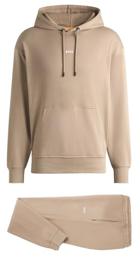BOSS Mens TracksuitWesmallhood Contrast-logo tracksuit set in cotton terry