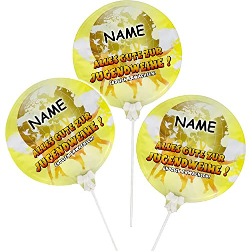 Deko zur Jugendweihe Motivwahl 9 Stück selbstaufblasend - Folien Ballons Alles Gute zur Jugendweihe ! inkl. Name - Ø 18 cm - Tischdeko - Luftballon ..