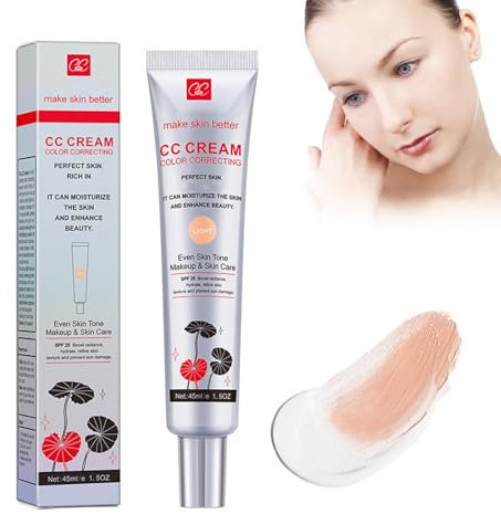 Eazerom 04 Crema CC 45ml,Líquida Fundación,Crema CC Que Cambia De Color, Base de Maquillaje de Cobertura Total,Base Hidratante De Color,Base de Maquillaje de Brillo Color Reparación(ivory)