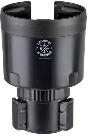 Living in a Bubble Cup Holder Expander for 3.4 to 4.0 Diameter Bottle & Cups - Black