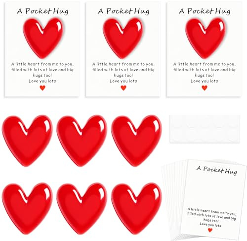 DLAIUSMALL Pocket Hug Token, A Little Pocket Hug Herz (Heart-6pcs)