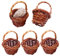 5Pcs Mini Basket with Handle DIY Rattan Simulation Dollhouse Miniature Basket Decorative Mini Baskets for Picnic Candy Easter Egg Dollhouse Accessories