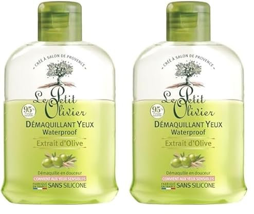 LE PETIT OLIVIER - Démaquillant Yeux Waterproof - Extrait D'Olive - Démaquille En Douceur - Convient Aux Yeux Sensibles - 98% D'Origine Naturelle - Sans Silicone - Fabriqué en France - 125 ml