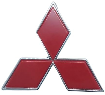Auto Emblem Aufkleber für Mitsubishi Space Star 2019-2023– Für Heckklappe, Kofferraum, Frontgrill & Lenkrad – Modifizierte Dekorative Auto Embleme, Zubehör für Fahrzeugabzeichen.,Red-10.2cm