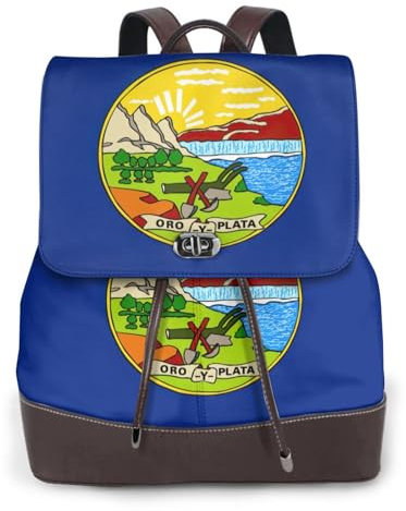 sttung Montana Damen-Rucksack mit Staatsflaggen-Druck, schick, geräumig für Reisen, Arbeit und Alltag, Schwarz , One size
