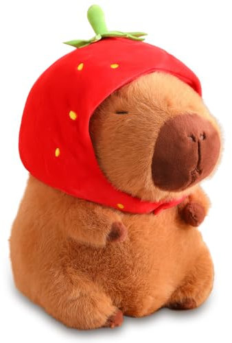 VerLuky Capibara Peluche, 23 cm Juguete de Capybara Peluche, Simulación Carpincho Juguetes con Mochila de Tortuga, Juguete Suave de Felpa Marrón, Regalo para Niños y Niñas