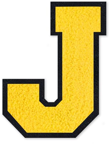 QianSiLi 4.5 Inch Chenille Iron On Letters for Clothes Varsity Letter Patches Embroidered Patch Iron On Patches for Clothing Varsity Jacket Hoodie (Yellow,J)