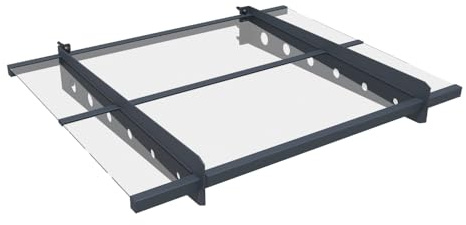 Westmann Vordach Cola 100, Stahl & Aluminium, 100x80 cm, Anthrazit | Die kristallklaren 3 mm Polycarbonat-Paneele und das schraubenlose Verglasungssystem erleichtern die Montage merklich.