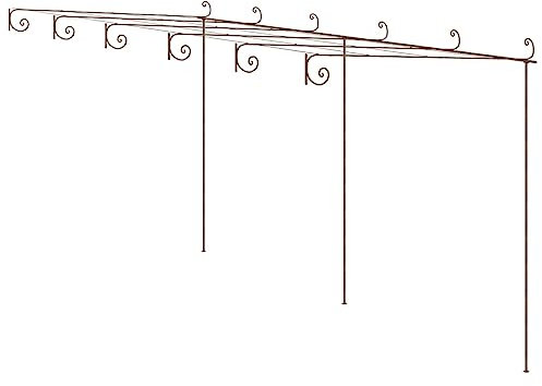 Pergola da giardino marrone antico, 6 x 3 x 2,5 m, struttura in ferro resistente, elegante paralume esterno per patio, cortili ed eventi, elegante decorazione paesaggistica
