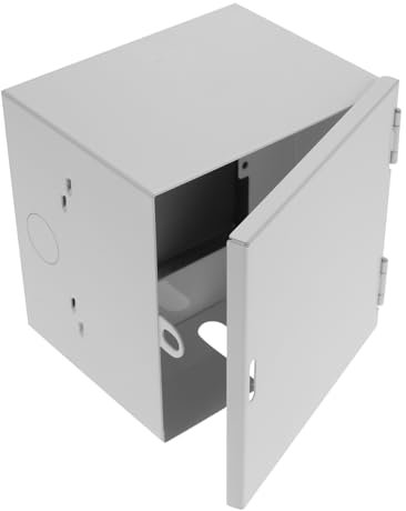 Amosfun Caja Protectora De Enchufes Metálica Antirrobo Para Exteriores Caja De Enchufes Cerradura Para Jardín o Terraza Protección Contra Agua y Polvo