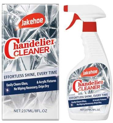 Kronleuchter-Reiniger, Tropfen-Spray, keine Wisch-Formel für Kristall, Glas und Messing, streifenfreier Glanz mit 7,6 m Reichweite, 237 ml (1 Stück)