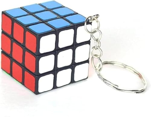 Mini-Würfel-Schlüsselanhänger, mehrfarbig, Kunststoff, sequentielles Puzzle, Schlüsselanhänger-Stil, 1 Stück