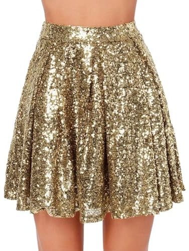 EYNMVR Damen Meerjungfrauen Rock Glitzer Pailletten WickelrockTüllrock Lustige Maxirock für Karneval Kostüm Abendkleid Prinzessin Cosplay Party Halloween Mode Pink,Grey,Gold,Rose Gold S,M,L,XL,XXL