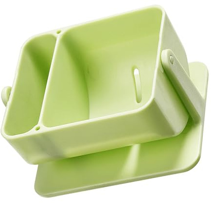 Acouto Beauty Sponge Blender Halter Puderquaste Organizer Make-up Puderquaste Schwammhalter Ausstellungsstand Doppelfach Weiß Bietet Stauraum für und an der Wand Multifunktionaler Platz (GREEN)