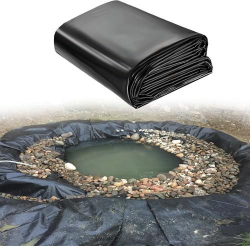 ZJUNLI Pond Liner 550 x 1000 cm UV Estable Revestimiento de Estanque Negro Seguro para Flores, Jardineros, Invernaderos, Estanques, Selección de Agua, Negro