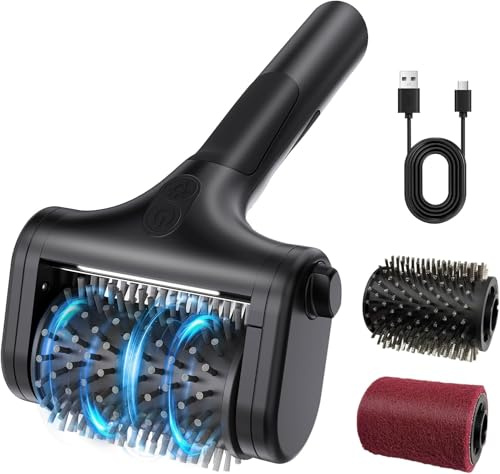 OneAmg Elektrische Grillbürste, 2 Stufen Reinigung（590U/Min,1000U/Min） IPX7 | 2 Bürstenköpfe (Stahlborsten/abnehmbares Textilmaterial) LED Wiederaufladbare Reinigungsbürste Elektrisch für Grillroste