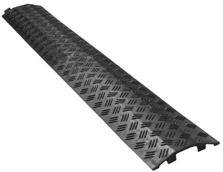 PVC Outdoor Cable Tray Speed Bump - Pressure-Resistant Step-Proof Floor Protector | Office Wire Cord Cover For Driveway Sidewalk Garage Garden Hotel 100x13x2cm