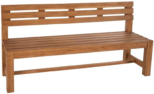 DELUKE Gartenbank Teakbank CUGAD Holz Teak 220x50x85 cm | Holzbank 220 cm Gartenbank Sitzbank Mit Lehne Wetterfest Bank Garten Terrasse