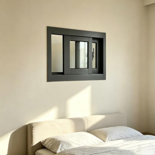 Finestre scorrevoli orizzontale Finestra sostitutiva alluminio con zanzariera，Finestra ventilazione privacy ristrutturazione camera, studio e bagno
