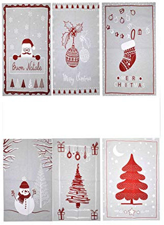 Zambaiti Weihnachts-Geschirrtücher, 12 Stück.
