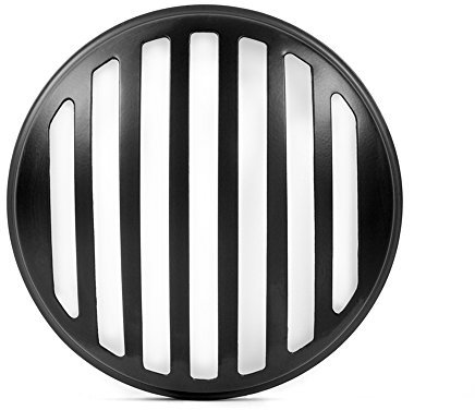 Alchemy Parts 5.75 Pulgadas Negro Rejilla Parrilla Metal Faro Funda para Motocicleta Brat Moto