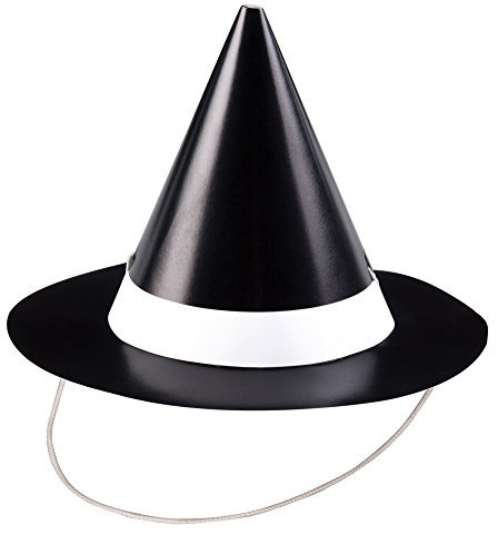 Unique Party 77057 - Mini Witch Halloween Party Hats, Pack of 8, Black