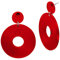 Soul-Cats 1 Paar Statement Ohrhänger Creolen im Retro Style der 80er Jahre für Damen in rot-transparent