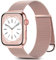 DigiHero Metal Strap Compatible with Apple Watch Strap 38mm 40mm 41mm 42mm 44mm 45mm 46mm 49mm, Stainless Steel Mesh Sturdy Closure Strap Replacement for iWatch Series 10 9 8 7 6 SE Ultra Rose Pink A