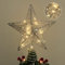RECUTMS Christmas Tree Star Topper with Lights, Xmas Glittered Tree-top LED Lamp Ornament Twinkle Lighting for Winter Party Home Bedroom Garden Patio Indoor Outdoor Decorations(Sliver)