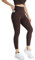 icyzone Damen Sport Leggings 7/8 Hohe Taille Yoga Tights Sport Hose Jogginghose mit Tasche (L, Schokolade)