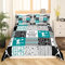 Mädchen Cheerleading Bettdeckenbezug Cheerleader liebt Bettbezug für Kinder Teenager Erwachsene Schlafzimmer Deko geometrisch Kariertes Bettwäsche Set Sterne Streifen Bett Set, 135 x 200 cm