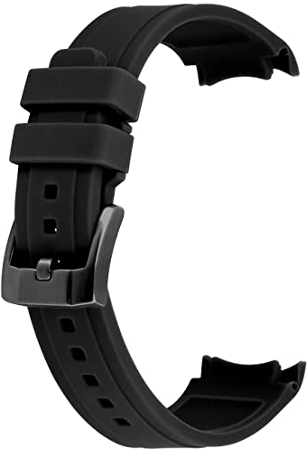 YISIWERA 22mm Premium Crafter schwarz Silikon Uhrenarmband Universal gebogenes Ende Kautschuk Uhrenarmband Armband gebürstetem Edelstahl Pin schwarz Schnalle für Männer Frauen