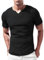 Lehmanlin Men's Slim Fit Athletic T-Shirt Polyester Casual Wear Soft Breathable Underwear Black L