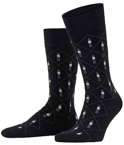 Burlington Herren Socken Big Ben M So Baumwolle gemustert 1 Paar, Schwarz Black 3001, 40-46