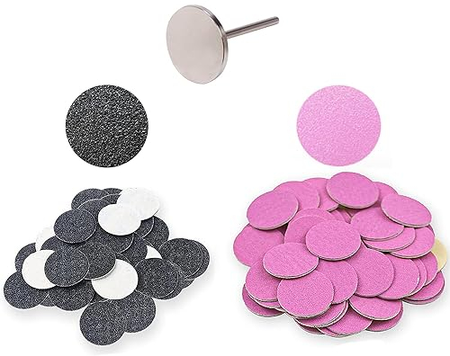 Bogoro 100 Pièces Papier De Verre De Dissolvant De Callosités Disque De Pédicure Disque Abrasif Pour Pédicure 15 Mm Enlever Callosités Pour Talons Fissurés Peau (Rose/Noir)