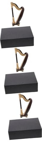 Abaodam 3 Sätze Harfe-modell Harfenmodellspielzeug Desktop-harfenmodell Figur Daumen Harfe Harfenmodell Als Geschenk Harfe-statue Hölzern Leistungsrequisiten Mini Saiten (kleber) Kind