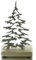 Weihnachtsdeko Tannenbaum Silberfarben auf Holzsockel 19 cm - Aluminium