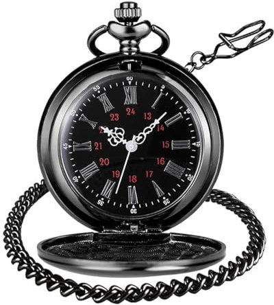 POFET Modern Pocket Watch, Quartz Pocket Watch with Chain, Roman Numerals Stylish for Birthday Anniversary Day Christmas