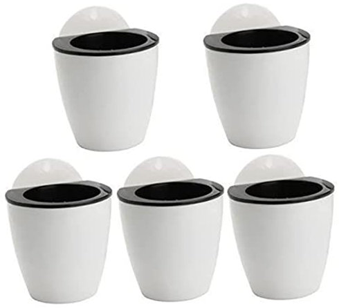 Liummrcy Plantas suculentas Pot Flor Que cuelga de plástico Muro Perezoso de plástico con 5 Ganchos Blancas Blancas 5pcs, recipientes de Plantas