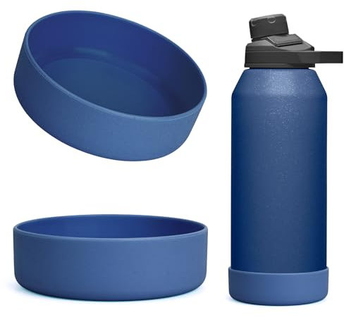 Linkidea Lot de 2 protège-Bouteilles compatibles avec CamelBak Chute Mag 40oz, Protection Anti-dérapante en Silicone (Bleu Nordique)