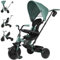 Qplay Elite Platinum Evolutionäres Dreirad mit um 360° drehbarem Sitz | für Kinder von 10 bis 36 Monaten - elterliche Kontrolle, XL-Verdeck, Fußstütze und Metallrahmen - Farben Grau, Grün und Rosa