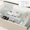 FrostJoy 7 Pcs Clear Drawer Storage Tray Set, 4 Sizes for Makeup or Desk Use, Stackable & Multipurpose Organizer Trays – Ideal for Home Organisation