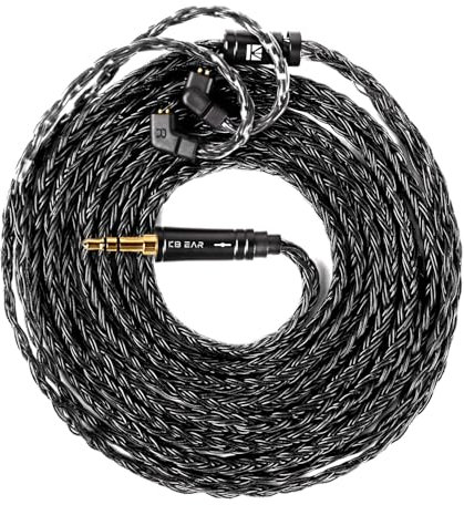 KBEAR JunTian IEM - Cable de auriculares intraurales de 2 m de largo, 16 núcleos 5N OCC chapados en plata, cables de extensión de auriculares para kz zs10 Pro, Tangzu wan'er, audiófilos y bateristas