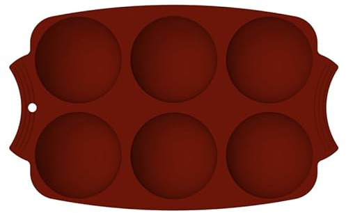 UKCOCO Moule Silicone Demi-Sphère 6 Cavités pour Gâteaux | Silicone alimentaire, démoulage facile, forme demi-cercle, moule chocolat, desserts maison, pâtisserie créative