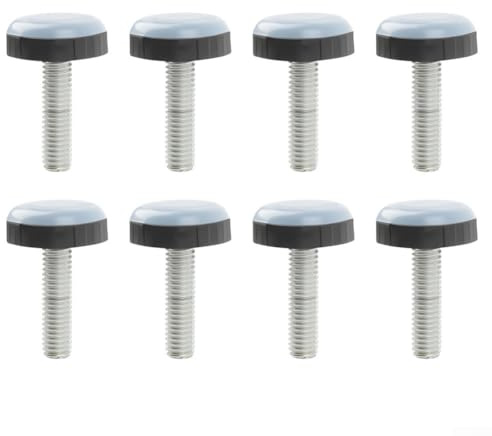 ZMdooreasy Möbelgleiter mit M6-Gewinde, Stahl und Gummi, 24 mm Schraubenlänge, Bodenschoner für Stühle, Tische, Schränke, 20 mm, 8 Stück
