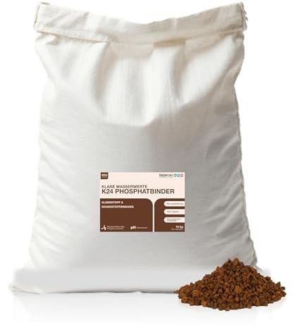 Teichpoint K24 Phosphatbinder 15 kg - Phosphat Entferner senkt Nitrat und Schwermetalle im Teich | Wirkt Algen Wachstum vor | Phosphat Minus | Reichweite 150.000 Liter