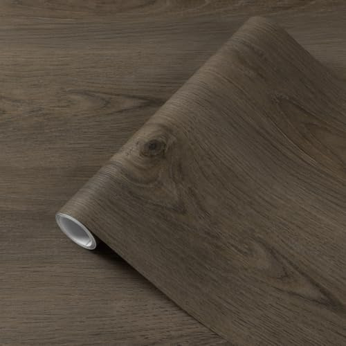 Vinyl Flooring Floor Tiles Self Adhesive Floor Planks for Kitchen Bathroom | Brown Wood Grain Stick on Floor Tiles - Waterproof Effect Peel and Stick Floor Tiles for Bedroom 30x 300cm