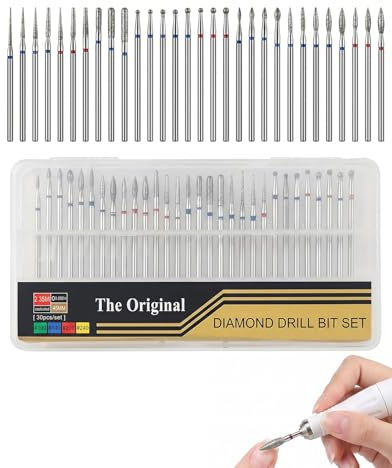 YIPFEN Punte Fresa Unghie 30 Pezzi Professionali in Diamante e Carburo di Tungsteno per Rimozione Gel, Acrilico e Cuticole. Set Universale per Manicure e Pedicure da Salone.