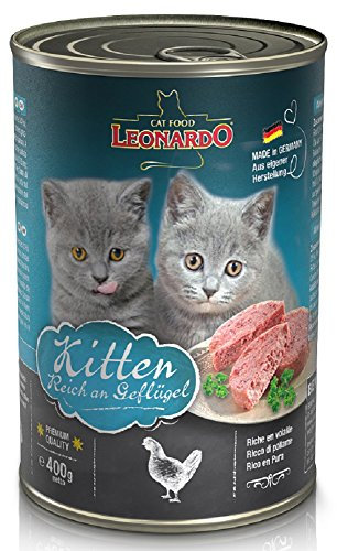 6 x 400g Leonardo Kitten reich an Geflügel Premium Katzenfutter