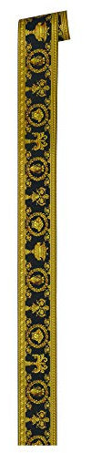 VERSACE WALLPAPER Vliestapete Vanitas Luxustapete mit Ornamenten barock 5,00 m x 0,09 m gelb metallic schwarz Made in Germany 343051 34305-1